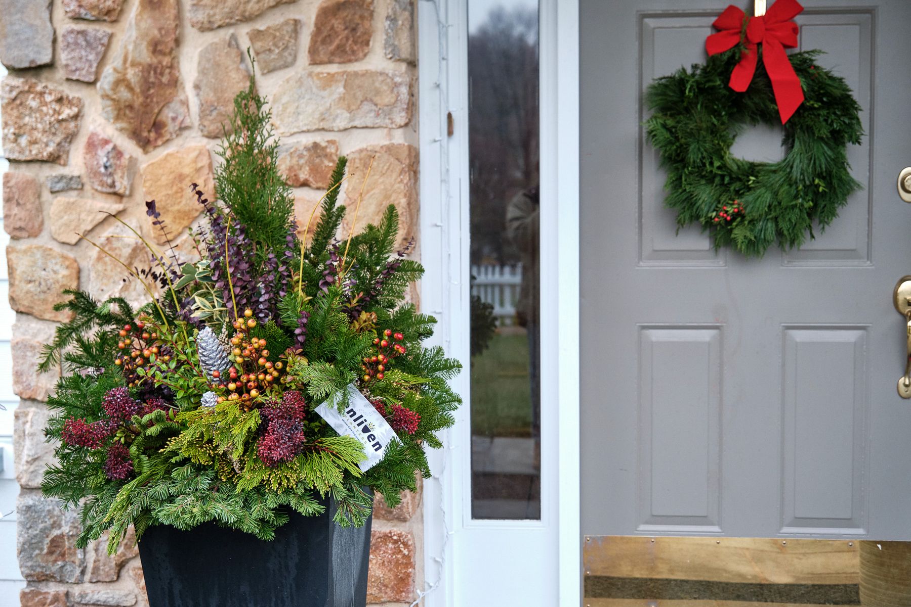 Enliven Planters winter container arrangement